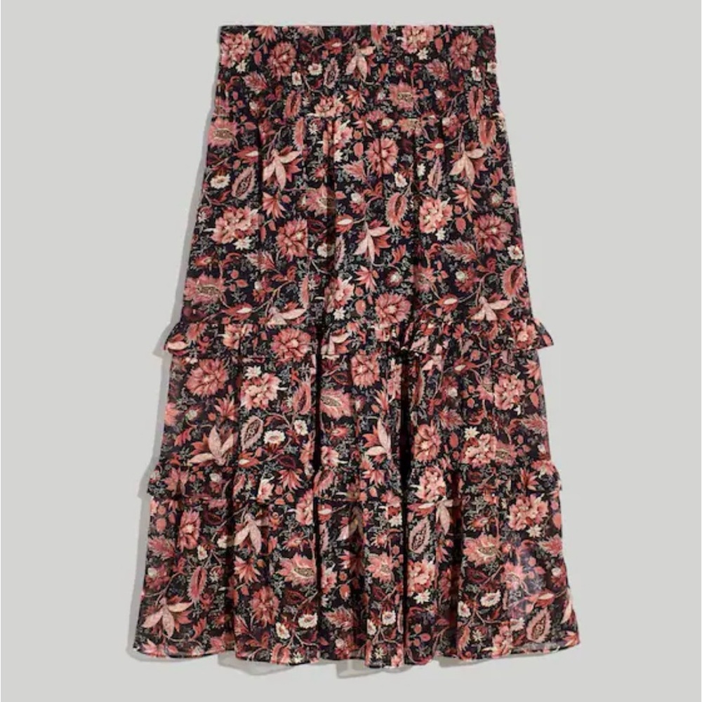 Madewell Floral Tiered Skirt